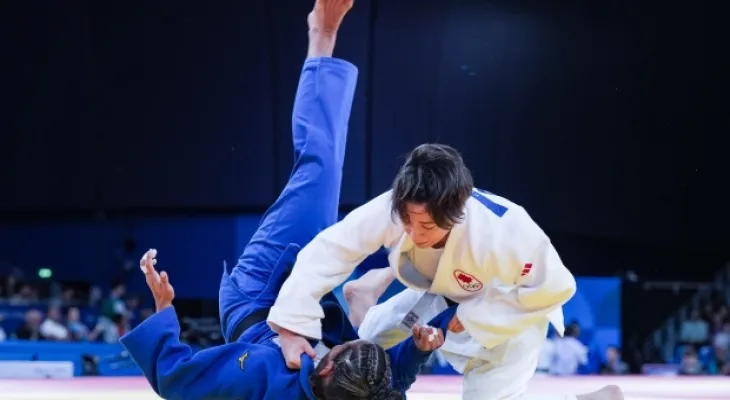 Canadian Krista Deguchi wins the gold medal in judo at the Paris Olympics.