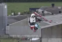 A helicopter crashed on a building in central Ireland.
