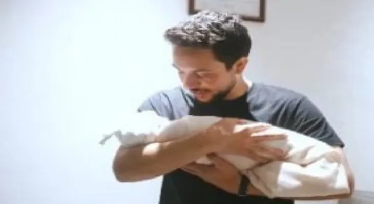 The King of Jordan to his first granddaughter "You light up our family, Grandfather"