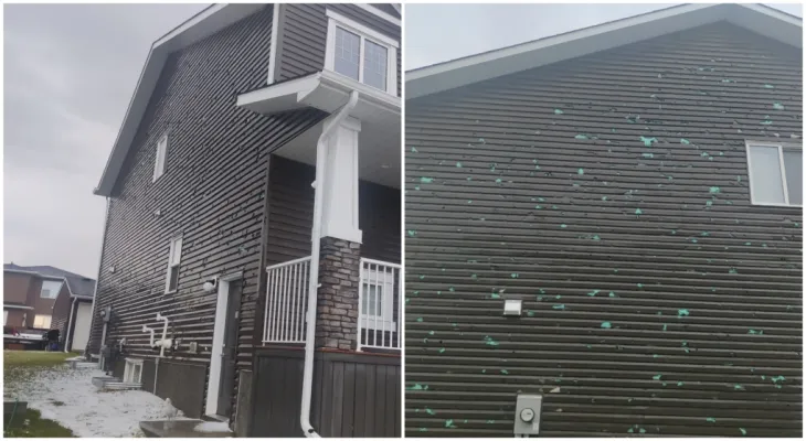 A strong storm causes significant damage across Calgary and closes part of the airport.