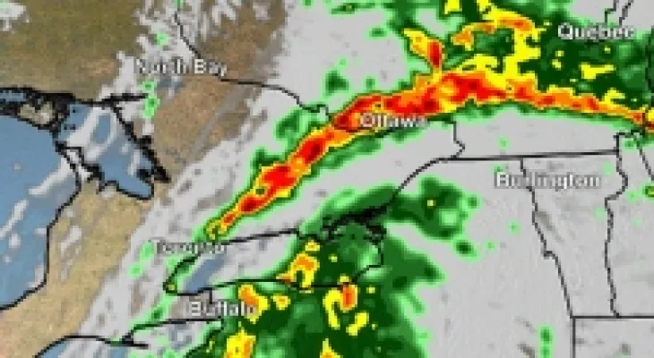 Today... the Canadian environment warns of possible floods in Toronto with heavy rainfall.