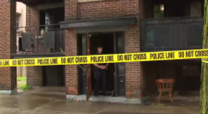 Two dead bodies found inside a fortified apartment in Hamilton and no suspects are being sought.