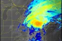 Weather forecast as the remnants of tropical storm Debby move through Canada.