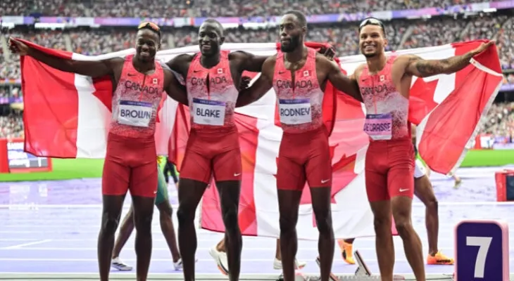 Paris Olympics - Athletics: Men's 4x100m Relay Gold Medal for Canada
