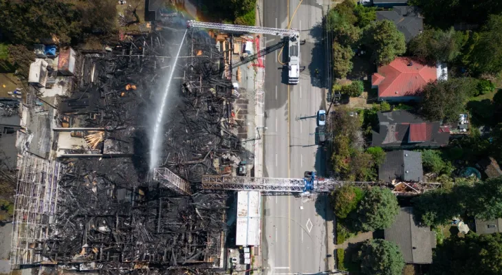 Officials: Removing the collapsed crane at the Vancouver fire site may take two weeks.
