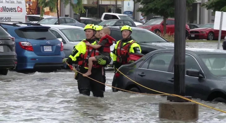 Heavy rains cause widespread flooding across the Greater Toronto Area.