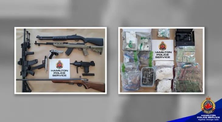La police saisit des drogues d'une valeur estimée à plus de 600 000 dollars après des perquisitions dans une maison à Ancaster et des propriétés rurales à Burlington.