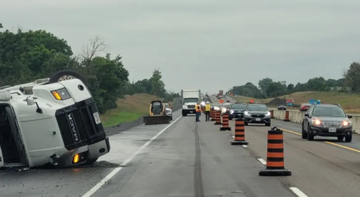 Ontario police charge 18 drivers with filming the accident scene on Highway 401