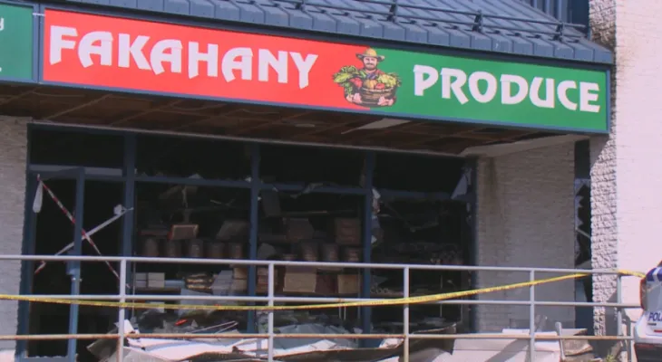 Kanata: A large fire at a grocery store causing losses estimated in millions of dollars at neighboring shops, and the police are investigating and asking for public assistance.