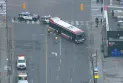 Six people were taken to the hospital after a small truck collided with a TTC bus in North York.