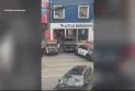 Toronto: Police chase a person after a stolen truck crashes into a store in downtown.
