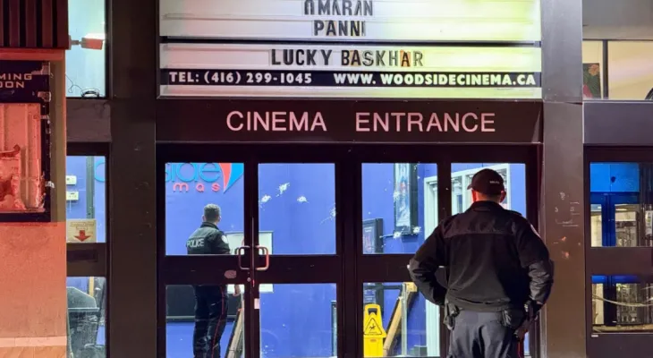 Shooting at a cinema in Toronto with no injuries reported.