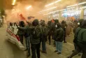 Trudeau condemns violence in Montreal and protesters accuse police of using violence to disperse them.