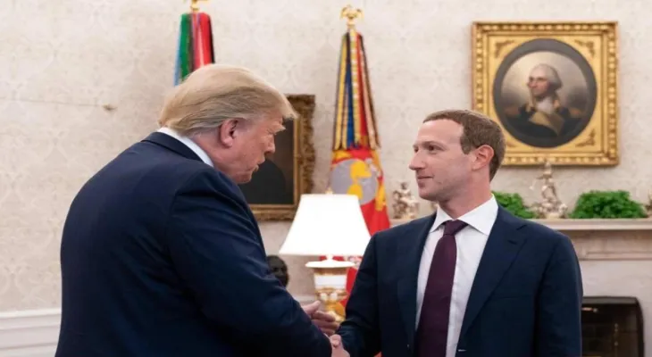 Trump and Mark Zuckerberg in an extraordinary and surprising meeting after the former's ban on the Facebook platform.