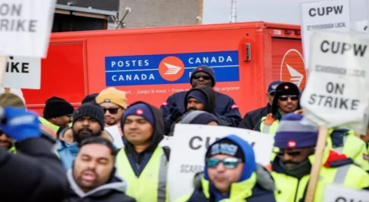 The United States Postal Service suspends dealings with Canada Post due to a strike by Canadian postal workers.
