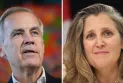 Les membres éminents du parti libéral qui ont soutenu les principaux candidats à la direction du parti, Mark Carney et Chrystia Freeland