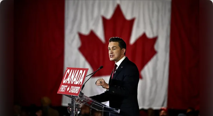 Pierre Poilievre vows to restore "Canada's Promise" in a campaign-style rally speech