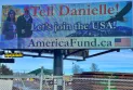 A billboard in Alberta evokes Canadian nationalism.