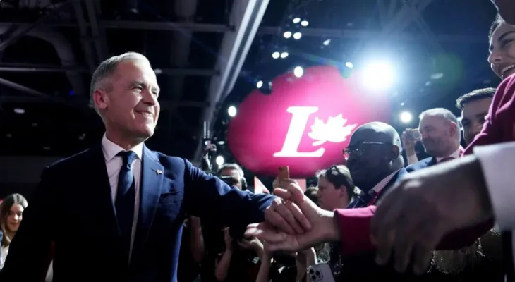 Mark Carney wins the leadership of the Canadian Liberal Party by a landslide majority.