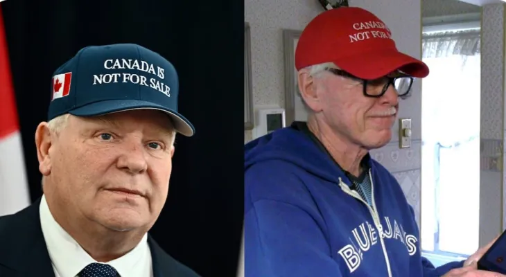 Doug Ford exprime sa solidarité avec un supporter expulsé d'un match des « Blue Jays » à cause d'une casquette portant l'inscription « Le Canada n'est pas à vendre »