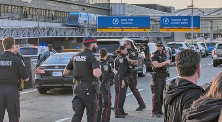 Gunfire by police outside Pearson International Airport disrupts traffic on Thursday morning.