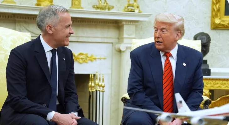 Trump: No increase in tariffs on Canadian goods at the moment... and Carney replies: "Canada is not for sale"