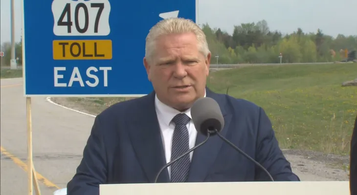 Le gouvernement de l'Ontario annonce la suppression de certains péages de l'autoroute 407 et la fixation de la réduction de la taxe sur le carburant.