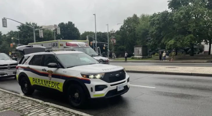 Two people seriously injured in a collision between a truck and a vehicle in downtown Ottawa.
